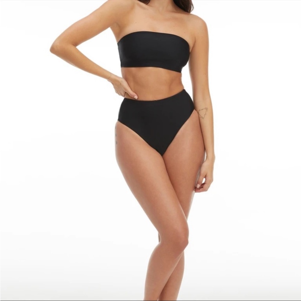 Good American Black Reversible BETTER BAND bikini set